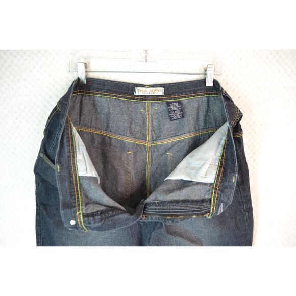 Paco Jeans Men's 38x32 Dark Wash Graphic Print Baggy Y2K Skater Jeans - Picture 7 of 14